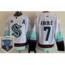 Men's Seattle Kraken #7 Jordan Eberle White 2021-22 Season Inaugural Authentic Jersey