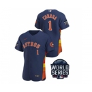 Men's Houston Astros #1 Carlos Correa 2021 Navy World Series Flex Base Stitched Baseball Jersey