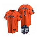 Men's Houston Astros #1 Carlos Correa 2021 Orange World Series Cool Base Stitched Baseball Jersey