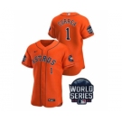 Men's Houston Astros #1 Carlos Correa 2021 Orange World Series Flex Base Stitched Baseball Jersey