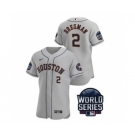 Men's Houston Astros #2 Alex Bregman 2021 Gray World Series Flex Base Stitched Baseball Jersey