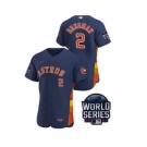 Men's Houston Astros #2 Alex Bregman 2021 Navy World Series Flex Base Stitched Baseball Jersey