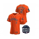 Men's Houston Astros #2 Alex Bregman 2021 Orange World Series Flex Base Stitched Baseball Jersey