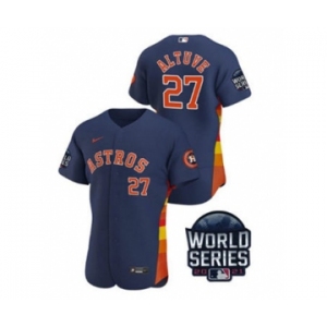 Men's Houston Astros #27 Jose Altuve 2021 Navy World Series Flex Base Stitched Baseball Jersey