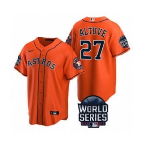 Men's Houston Astros #27 Jose Altuve 2021 Orange World Series Cool Base Stitched Baseball Jersey