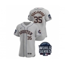 Men's Houston Astros #35 Justin Verlander 2021 Grey World Series Flex Base Stitched Baseball Jersey