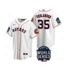 Men's Houston Astros #35 Justin Verlander 2021 White World Series Cool Base Stitched Baseball Jersey