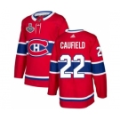 Men's Montreal Canadiens #22 Cole Caufield 2021 Red Stanley Cup Final Stitched Hockey Jersey