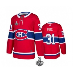 Men's Montreal Canadiens #31 Carey Price 2021 Red Stanley Cup Final Stitched Hockey Jersey
