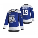 Men's Tampa Bay Lightning #19 Barclay Goodrow 2021 Blue Stanley Cup Champions Reverse Retro Stitched Hockey Jersey