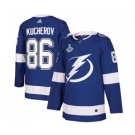 Men's Tampa Bay Lightning #86 Nikita Kucherov 2021 Stanley Cup Champions Stitched Hockey Jersey