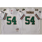 Men's Miami Dolphins #54 Zach Thomas White Throwback Stitched Football Jersey