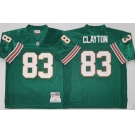 Men's Miami Dolphins #83 Mark Clayton Aqua Throwback Stitched Football Jersey