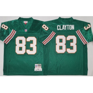 Men's Miami Dolphins #83 Mark Clayton Aqua Throwback Stitched Football Jersey