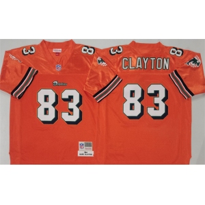 Men's Miami Dolphins #83 Mark Clayton Orange Throwback Stitched Football Jersey