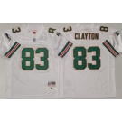 Men's Miami Dolphins #83 Mark Clayton White Throwback Stitched Football Jersey