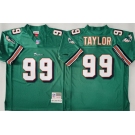 Men's Miami Dolphins #99 Jason Taylor Aqua Throwback Stitched Football Jersey