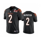 Men's Cincinnati Bengals #2 Evan McPherson 2022 Black Super Bowl LVI Vapor Limited Stitched Jersey