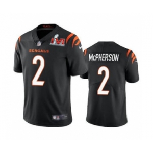 Men's Cincinnati Bengals #2 Evan McPherson 2022 Black Super Bowl LVI Vapor Limited Stitched Jersey