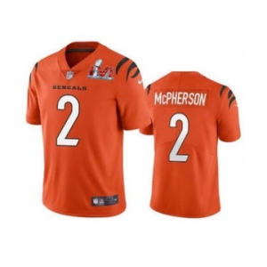 Men's Cincinnati Bengals #2 Evan McPherson 2022 Orange Super Bowl LVI Vapor Limited Stitched Jersey