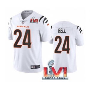 Men's Cincinnati Bengals #24 Vonn Bell White 2022 Super Bowl LVI Vapor Limited Stitched Jersey