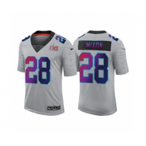 Men's Cincinnati Bengals #28 Joe Mixon 2022 Gray Super Bowl LVI Limited Stitched Jersey