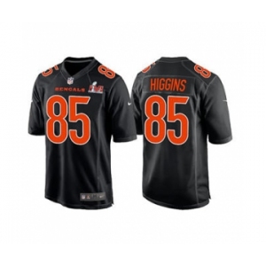 Men's Cincinnati Bengals #85 Tee Higgins 2022 Black Super Bowl LVI Game Stitched Jersey