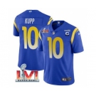 Men's Los Angeles Rams #10 Cooper Kupp 2022 Royal With C Patch Super Bowl LVI Vapor Limited Jersey