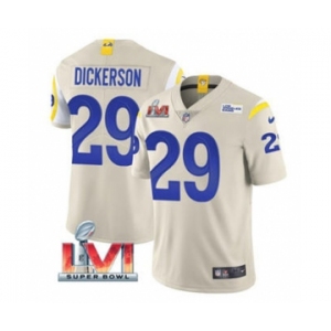 Men's Los Angeles Rams #29 Eric Dickerson Bone 2022 Super Bowl LVI Vapor Limited Stitched Jersey
