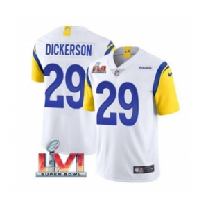 Men's Los Angeles Rams #29 Eric Dickerson White 2022 Super Bowl LVI Vapor Limited Stitched Jersey