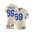 Men's Los Angeles Rams #69 Sebastian Joseph-Day Bone 2022 Super Bowl LVI Vapor Limited Stitched Jersey