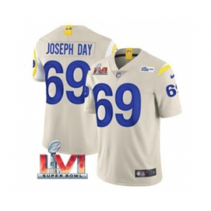 Men's Los Angeles Rams #69 Sebastian Joseph-Day Bone 2022 Super Bowl LVI Vapor Limited Stitched Jersey
