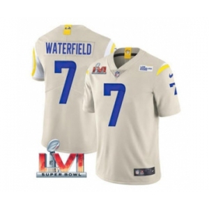 Men's Los Angeles Rams #7 Bob Waterfield Bone 2022 Super Bowl LVI Vapor Limited Stitched Jersey