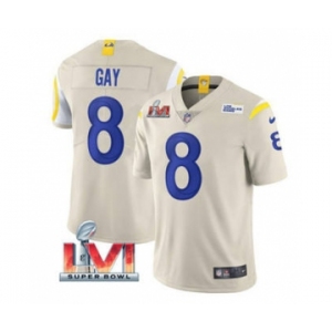 Men's Los Angeles Rams #8 Matt Gay Bone 2022 Super Bowl LVI Vapor Limited Stitched Jersey