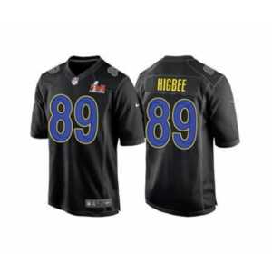Men's Los Angeles Rams #89 Tyler Higbee Black 2022 Super Bowl LVI Game Stitched Jersey