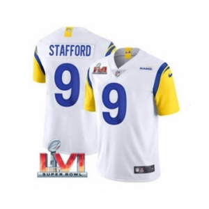 Men's Los Angeles Rams #9 Matthew Stafford White 2022 Super Bowl LVI Vapor Limited Stitched Jersey