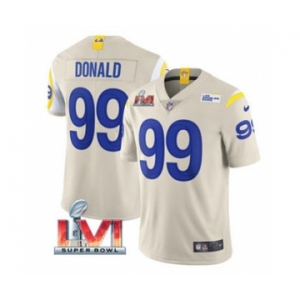 Men's Los Angeles Rams #99 Aaron Donald Bone 2022 Super Bowl LVI Vapor Limited Stitched Jersey