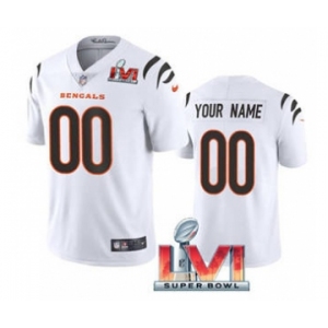 Men's Cincinnati Bengals ACTIVE PLAYER Custom White 2022 Super Bowl LVI Vapor Limited Stitched Jersey