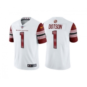 Men's Washington Commanders #1 Jahan Dotson White Vapor Untouchable Stitched Football Jersey