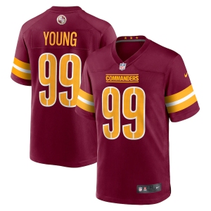 Men's Washington Commanders  #99 Chase Young 2022 Burgundy Game Stitched Jersey
