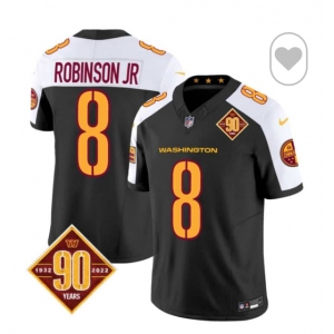 Men Washington Commanders #8 Brian Robinson Jr  Black White F U S E 2024  Limited Stitched Football Jersey