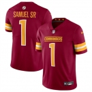 Men's Washington Commanders #1 Deebo Samuel Sr Burgundy 2025 Vapor Limited Football Stitched Jersey