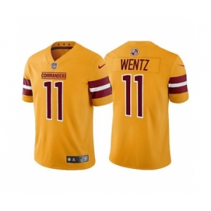 Men's Washington Commanders #11 Carson Wentz Gold Vapor Untouchable Stitched Football Jersey