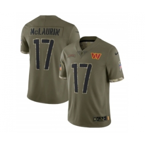 Men's Washington Commanders #17 Terry McLaurin 2022 Olive Salute To Service Limited Stitched Jersey