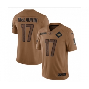 Men's Washington Commanders #17 Terry McLaurin 2023 Brown Salute To Service Limited Football Stitched Jersey