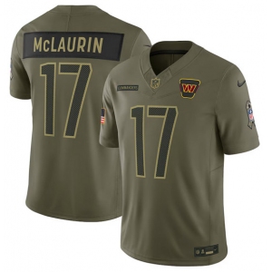 Men's Washington Commanders #17 Terry McLaurin Olive 2025 Salute to Service Limited Football Stitched Jersey