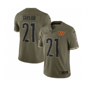 Men's Washington Commanders #21 Sean Taylor 2022 Olive Salute To Service Limited Stitched Jersey