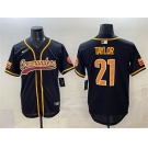 Men's Washington Commanders #21 Sean Taylor Black Limited Stitched Baseball Jersey