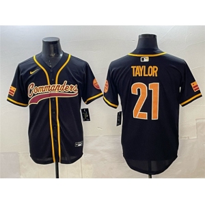 Men's Washington Commanders #21 Sean Taylor Black Limited Stitched Baseball Jersey