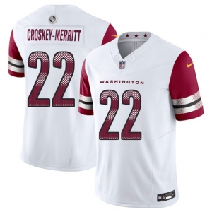Men's Washington Commanders #22 Jacory Croskey-Merritt White 2025 F.U.S.E. Vapor Limited Football Stitched Jersey